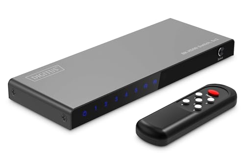 DIGITUS DS-55334 HDMI Switch 5x1 – 5 In 1 Out – UHD 8K/60 Hz HDTV: 7680 × 4320p – HDCP 2.3 & HDMI 2.1 – HDR, CEC, Deep Color, DTS, Dolby Digital, LPCM – Für TV, Monitor, PS5, PS4, Xbox DIGITUS DS-55334 HDMI Switch 5x1 – 5 In 1 Out – UHD 8K/60 Hz HDTV: 7680 × 4320p – HDCP 2.3 & HDMI 2.1 – HDR, CEC, Deep Color, DTS, Dolby Digital, LPCM – Für TV, Monitor, PS5, PS4, Xbox von DIGITUS