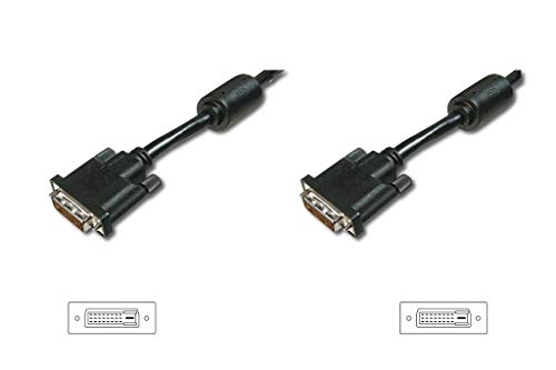 DIGITUS DVI-Kabel - DVI-D (24+1) - Full-HD - 2m - Dual Link, 30Hz, 2xFerrit - Kompatibel mit Monitor, TV, PC von DIGITUS