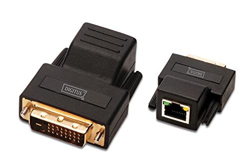 DIGITUS DVI Extender - Set (Sender/Empfänger) - bis zu 70 m Reichweite - UTP Patchkabel (Cat 5e/6) - Auflösung bis zu 1920x1200 Pixeln - schwarz von DIGITUS