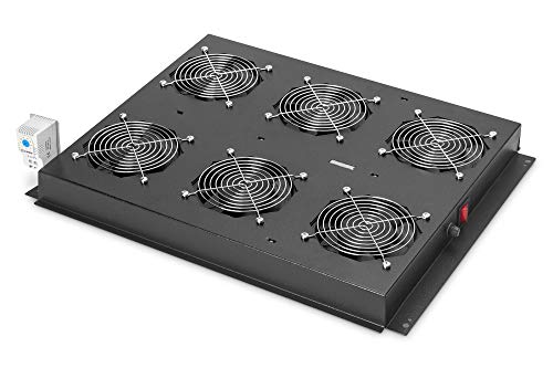 DIGITUS Dachlüftereinheit für Serverschrank der DIGITUS Unique Serie - 6x Lüfter - Thermostat - Schwarz von DIGITUS