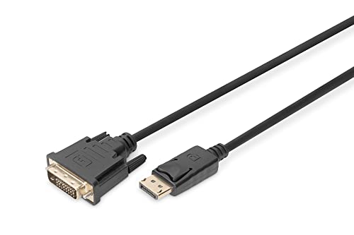 DIGITUS DisplayPort Adapterkabel, DP - DVI (24+1) St/St, 2.0m, m/Verriegelung, DP 1.1a, CE - Schwarz von DIGITUS