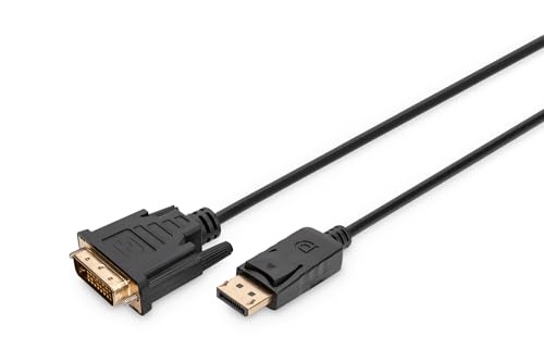 DIGITUS DisplayPort Adapterkabel, DP - DVI (24+1) St/St, 2.0m, m/interlock, DP 1.1a komp.,CE - Schwarz von DIGITUS