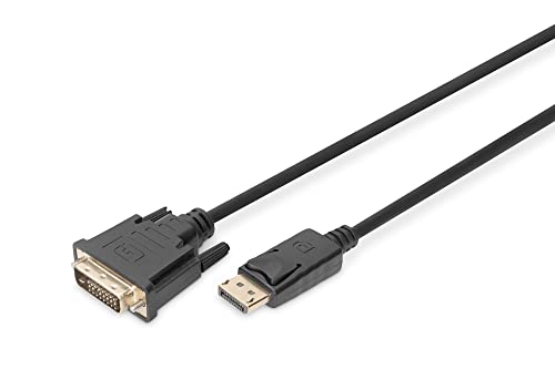 DIGITUS DisplayPort Adapterkabel - DP - DVI-D (24+1) - Full-HD 1080p/60Hz - Displayport 1.1a - 3.0m - mit Verriegelung - geeignet für Monitore, Grafikkarten - schwarz von DIGITUS
