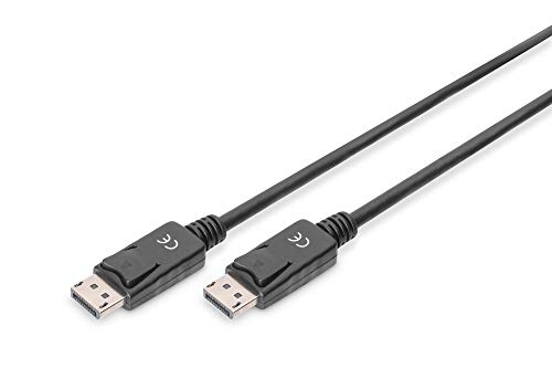 DIGITUS DisplayPort Anschlusskabel, DP St/St, 10.0m, m/Verriegelung, Full HD 1080p - Schwarz von DIGITUS