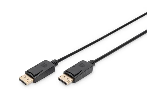 DIGITUS DisplayPort Anschlusskabel, DP St/St, 2,0m, m/Verriegelung, DP, 1.1a conform - Schwarz von DIGITUS