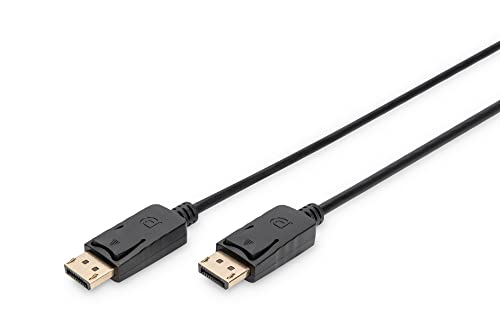 DIGITUS DisplayPort Anschlusskabel, DP St/St, 3,0m, m/Verriegelung, DP, 1.1a konform - Schwarz von DIGITUS