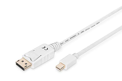 DIGITUS DisplayPort Anschlusskabel, mini DP - DP St/St, 3.0m, m/Verriegelung, DP 1.1a konform, we von DIGITUS