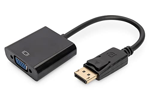 DIGITUS DisplayPort Grafik Adapter, DP zu VGA, QXGA 60Hz, 2048 x 1536 Pixel, Schwarz von DIGITUS