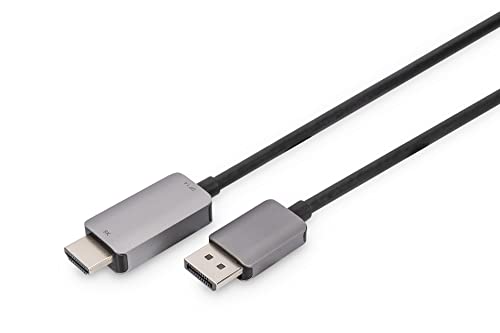 DIGITUS Displayport zu HDMI Adapterkabel - HDMI 2.1 - Displayport 1.4-8K/60Hz - Plug&Play - 1m - schwarz von DIGITUS