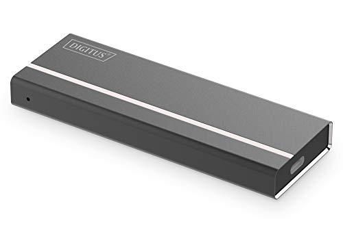 DIGITUS Externes USB-Typ C 3.1 SSD-Gehäuse für M.2-NVMe-SSDs - M.2-Modultyp 2280, 2260, 2242, 2230 - M/B+M-Key - bis 10 Gbit/s - inkl. USB-C-Kabel - Schwarz von DIGITUS