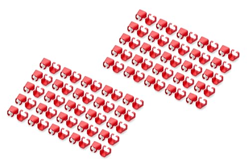 DIGITUS Farbclips für RJ45-Patchkabel - Farbliche Organisation von Netzwerkkabeln - Verbesserung des Kabelmanagements - 100 Stück - Für CAT 5e, 6 & 6A LAN-Kabel - AWG 24/7 bis 27/7 - Rot von DIGITUS