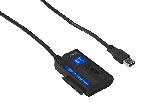 DIGITUS Festplatten-Adapterkabel - USB 3.0 zu SATA3 Konverter - für 2,5/3,5" SSDs/HDDs - 5 Gbit/s Datenübertragungsrate - 1.2m Kabellänge - inkl. Netzteil - Plug & Play - Schwarz von DIGITUS