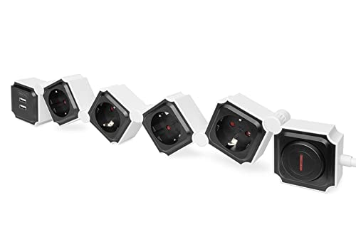 DIGITUS Flexible Steckdosenleiste mit USB - 2x USB-A Lade-Port - 4 Steck-Dosen - Fuß-Schalter - Max. 3680 Watt DIGITUS Flexible Steckdosenleiste mit USB - 2x USB-A Lade-Port - 4 Steck-Dosen - Fuß-Schalter - Max. 3680 Watt von DIGITUS