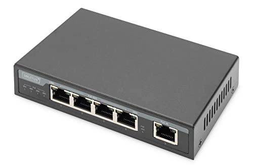 DIGITUS Gigabit PoE Indoor Extender, 4-Port, 85W 100m Verlängerung, kaskadierbar, selbstversorgend von DIGITUS