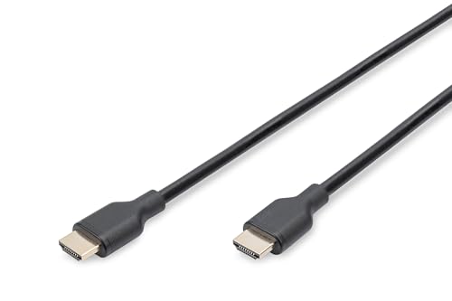 DIGITUS HDMI 2.1 Ultra High Speed Anschlusskabel, Typ A St/St - 1.0m - mit Ethernetkanal - UHD-II 8k/60Hz - 4k/120Hz - kompatibel mit PS5, Xbox Series, TV/Beamer - vergoldete Kontakte - Schwarz von DIGITUS