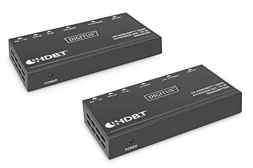 DIGITUS HDMI Extender - 4k/30Hz - Sender & Empfänger - HDBaseT 1.0 - HDMI 1.4b - Reichweite bis 70m - Patchkabel ab Cat 6 von DIGITUS