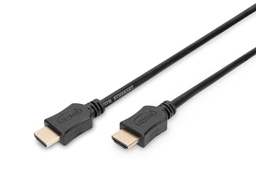 DIGITUS HDMI High Speed Anschlusskabel, Typ A St/St, 2.0m, Ultra HD 60p - Vergoldete Kontakte - Schwarz von DIGITUS