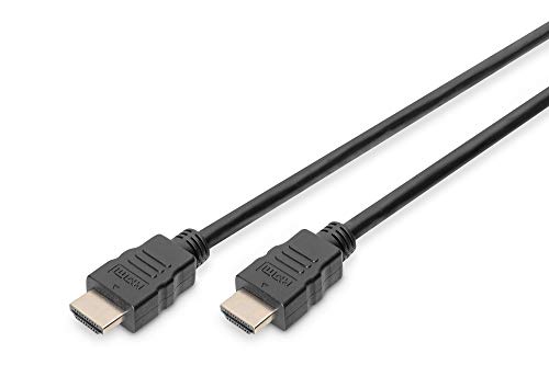 DIGITUS HDMI High Speed Anschlusskabel, Typ A St/St, 2.0m, Ultra HD 60p - Vergoldete Kontakte - Schwarz von DIGITUS