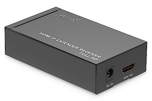 DIGITUS HDMI IP Extender Receiver, Full HD (1080p/60Hz), 120m Reichweite, Schwarz von DIGITUS