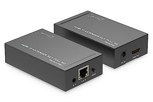 DIGITUS HDMI IP Extender Set, Full HD (1080p/60Hz), 120m Reichweite, Schwarz von DIGITUS