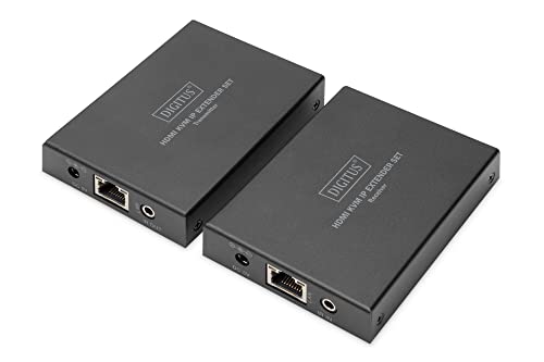 DIGITUS HDMI KVM Extender Set - Sender & Empfänger - über IP - bis 150 m Reichweite - Full HD 1080p - HDMI 1.4 - USB 1.1 - HDCP 1.4 - Anschlus von Maus & Tastatur - Patchkabel ab CAT 5e DIGITUS HDMI KVM Extender Set - Sender & Empfänger - über IP - bis 150 m Reichweite - Full HD 1080p - HDMI 1.4 - USB 1.1 - HDCP 1.4 - Anschlus von Maus & Tastatur - Patchkabel ab CAT 5e von DIGITUS