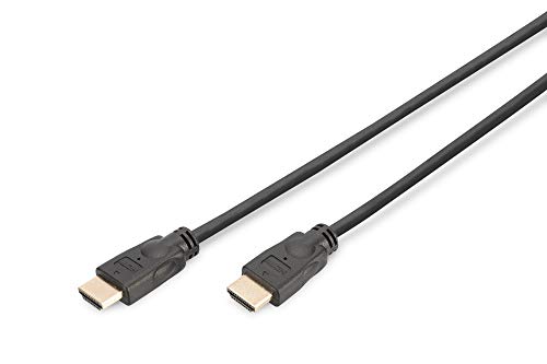 DIGITUS HDMI Premium High Speed Anschlusskabel, Typ A St/St, 3.0m, m/Ethernet, Ultra HD 60p - Vergoldete Kontakte - Schwarz von DIGITUS