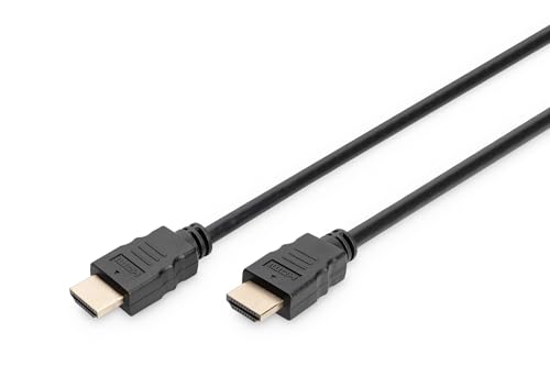 DIGITUS HDMI Premium High Speed Anschlusskabel, Typ A St/St - HDMI 2.0-1.0m - mit Ethernetkanal - Ultra HD 4k/60Hz - kompatibel mit TV/Beamer/Monitor - vergoldete Kontakte - Schwarz von DIGITUS