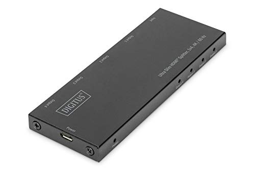 DIGITUS HDMI Splitter - teilt ein HDMI-Signal auf vier Displays - HDMI 2.0 - UltraHD 4K/60Hz - HDR, HDCP 2.2 - Ultra Slim Design - Kaskadierung DIGITUS HDMI Splitter - teilt ein HDMI-Signal auf vier Displays - HDMI 2.0 - UltraHD 4K/60Hz - HDR, HDCP 2.2 - Ultra Slim Design - Kaskadierung von DIGITUS