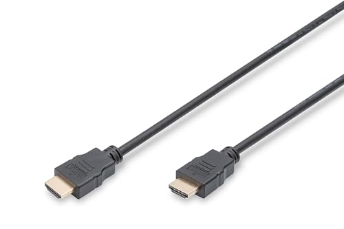 DIGITUS HDMI Standard Anschlusskabel, Typ A St/St - 5.0m - mit Ethernetkanal - FullHD 1080p/60Hz - kompatibel mit TV/Beamer/Monitor - vergoldete Kontakte - Schwarz von DIGITUS