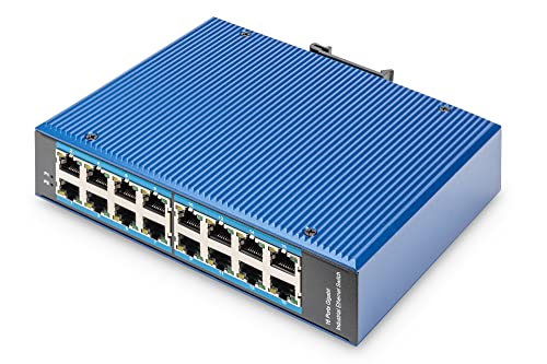 DIGITUS Netzwerk-Switch - 16-Port Gigabit Ethernet - 16x RJ45 - Unmanaged - 10/100/1000 Mbit/s - Hutschienen & Wandmontage - IP40 - Industrial Serie - Blau DIGITUS Netzwerk-Switch - 16-Port Gigabit Ethernet - 16x RJ45 - Unmanaged - 10/100/1000 Mbit/s - Hutschienen & Wandmontage - IP40 - Industrial Serie - Blau von DIGITUS