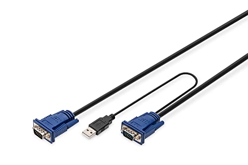DIGITUS KVM Kabel-Satzfür KVM Konsolen & KVM Switches, 1.8 Meter, Geeignet für DS-720xx und DS-23100-1, DS-23200-1, DS-23300-1 von DIGITUS