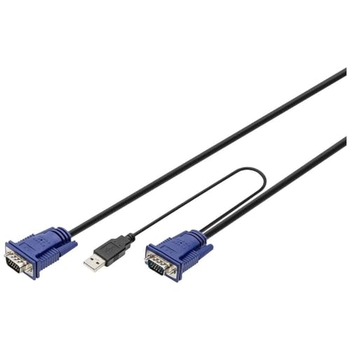 DIGITUS KVM Kabel-Satzfür KVM Konsolen & KVM Switches, 3 Meter, Geeignet für DS-720xx und DS-23100-1, DS-23200-1, DS-23300-1 von DIGITUS