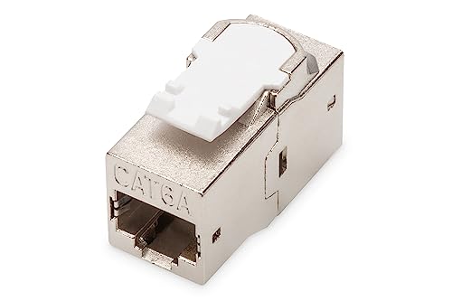 DIGITUS Keystone-Kupplung Cat-6A Geschirmt - 2x RJ45-Buchse - 500 MHz 10GBase-T Klasse-EA - Metall-Gehäuse von DIGITUS