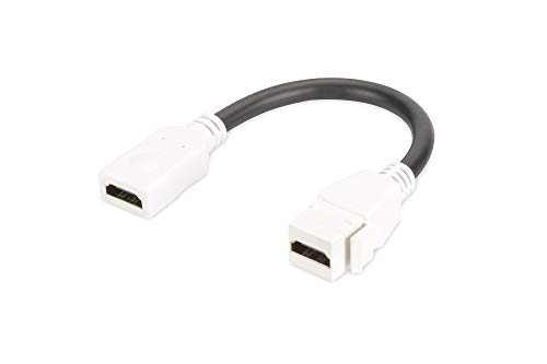 DIGITUS Keystone-Kupplung HDMI 2.0 - Für DN-93832 - Mit 12 cm Kabel - Reinweiß (RAL 9003) von DIGITUS