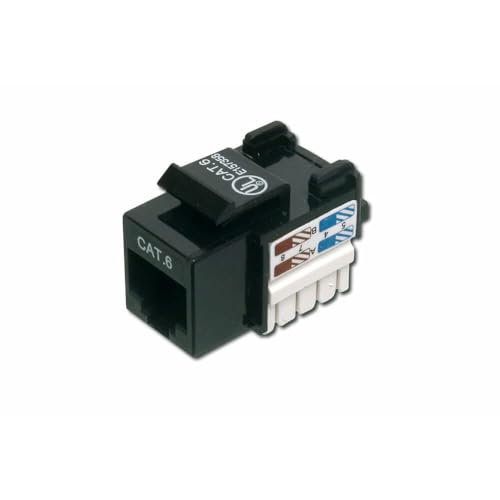 DIGITUS Keystone-Modul Cat-6 Ungeschirmt - RJ45-Buchse - 250 MHz 1GBase-T - AWG 26-22 - Werkzeugfreie Montage - Schwarz von DIGITUS