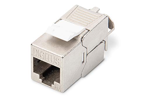 DIGITUS Keystone-Modul Cat-6A Geschirmt - 1 Stück - RJ45-Buchse - 500 MHz 10GBase-T - AWG 26-22 - Designfähig - Mit Kabelbinder - Werkzeugfreie Montage von DIGITUS