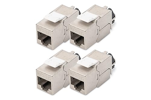 DIGITUS Keystone-Modul Cat-6A Geschirmt - 4 Stück - RJ45-Buchse - 500 MHz 10GBase-T - AWG 26-22 - Designfähig - Mit Rasthebel - Werkzeugfreie Montage DIGITUS Keystone-Modul Cat-6A Geschirmt - 4 Stück - RJ45-Buchse - 500 MHz 10GBase-T - AWG 26-22 - Designfähig - Mit Rasthebel - Werkzeugfreie Montage von DIGITUS