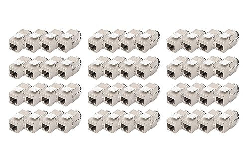 DIGITUS Keystone-Modul Cat-6A Geschirmt - 48 Stück - RJ45-Buchse - 500 MHz 10GBase-T - AWG 26-22 - Designfähig - Mit Rasthebel - Werkzeugfreie Montage von DIGITUS