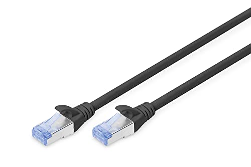 DIGITUS LAN Kabel Cat 5e - 0,25m - CCA Netzwerkkabel Mit RJ45 - SF/UTP Geschirmt - Kompatibel zu Cat-6 & Cat-5 - Schwarz von DIGITUS