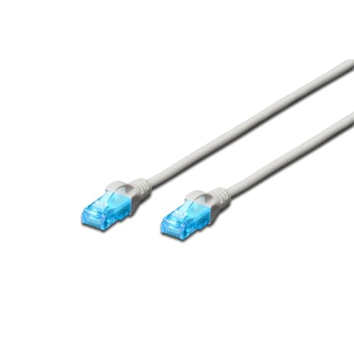 DIGITUS LAN Kabel Cat 5e - 2m - CCA Netzwerkkabel Mit RJ45 - U/UTP Ungeschirmt - Kompatibel zu Cat-6 & Cat-5 - Grau von DIGITUS