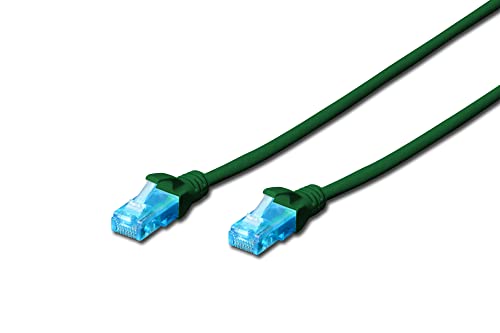 DIGITUS LAN Kabel Cat 5e - 2m - CCA Netzwerkkabel Mit RJ45 - U/UTP Ungeschirmt - Kompatibel zu Cat-6 & Cat-5 - Grün von DIGITUS