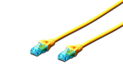 DIGITUS LAN Kabel Cat 5e - 2m - RJ45 Netzwerkkabel - U/UTP Ungeschirmt - Kompatibel zu Cat-6 & Cat-5 - Gelb von DIGITUS
