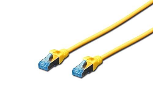 DIGITUS LAN Kabel Cat 5e - 5m - RJ45 Netzwerkkabel - SF/UTP Geschirmt - Kompatibel zu Cat-6 & Cat-6A - Gelb von DIGITUS