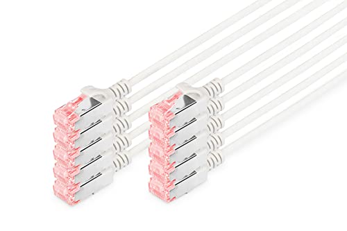 DIGITUS LAN Kabel Cat 6-0,5m - 10 Stück - RJ45 Netzwerkkabel - UTP Ungeschirmt - Kompatibel zu Cat-6A & Cat-5e - Grau DIGITUS LAN Kabel Cat 6-0,5m - 10 Stück - RJ45 Netzwerkkabel - UTP Ungeschirmt - Kompatibel zu Cat-6A & Cat-5e - Grau von DIGITUS