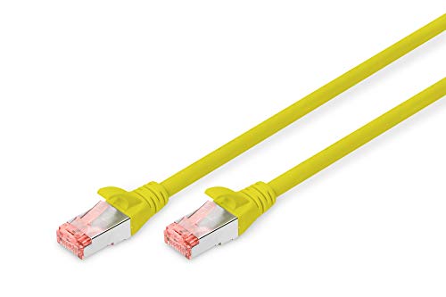 DIGITUS LAN Kabel Cat 6 - 10m - RJ45 Netzwerkkabel - S/FTP Geschirmt - Kompatibel zu Cat 6A & Cat 7 - Gelb von DIGITUS