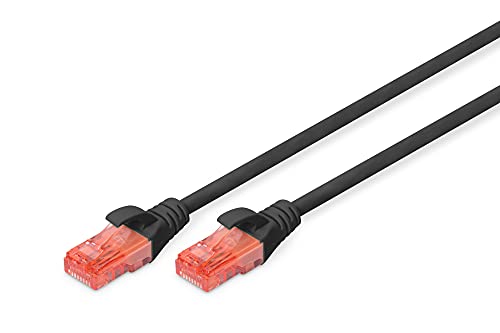 DIGITUS LAN Kabel Cat 6 - 10m - RJ45 Netzwerkkabel - UTP Ungeschirmt - Kompatibel zu Cat-6A & Cat-5e - Schwarz von DIGITUS