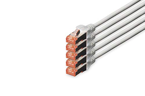 DIGITUS LAN Kabel Cat 6 - 15m - 5 Stück - RJ45 Netzwerkkabel - S/FTP Geschirmt - Kompatibel zu Cat 6A & Cat 7 - Grau DIGITUS LAN Kabel Cat 6 - 15m - 5 Stück - RJ45 Netzwerkkabel - S/FTP Geschirmt - Kompatibel zu Cat 6A & Cat 7 - Grau von DIGITUS