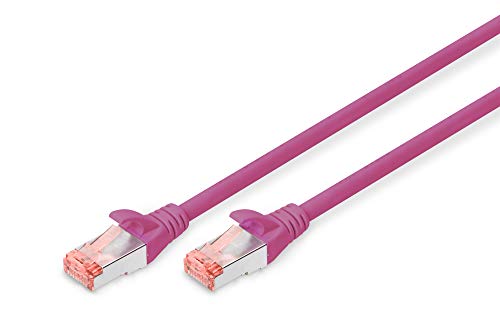 DIGITUS LAN Kabel Cat 6 - 2m - RJ45 Netzwerkkabel - S/FTP Geschirmt - Kompatibel zu Cat 6A & Cat 7 - Magenta von DIGITUS