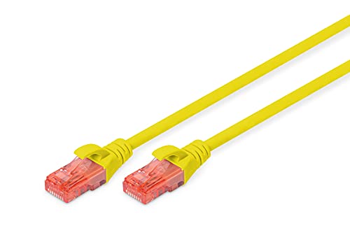 DIGITUS LAN Kabel Cat 6 - 5m - CCA Netzwerkkabel Mit RJ45 - U/UTP Ungeschirmt - Kompatibel zu Cat-6A & Cat-5e - Gelb von DIGITUS