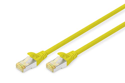 DIGITUS LAN Kabel Cat 6A - 0,25m - RJ45 Netzwerkkabel - S/FTP Geschirmt - Kompatibel zu Cat-6 & Cat-7 - Gelb von DIGITUS